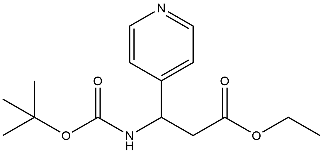 4-Pyridinepropanoic acid, β-[[(1,1-dimethylethoxy)carbonyl]amino]-, ethyl ester Struktur