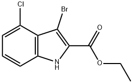 1H-Indole-2-carboxylic acid, 3-bromo-4-chloro-, ethyl ester Struktur