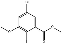 Benzoic acid, 5-chloro-2-iodo-3-methoxy-, methyl ester Struktur