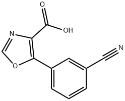 5-(3-cyanophenyl)-1,3-oxazole-4-carboxylic acid Struktur