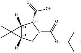 3-Azabicyclo[3.1.0]hexane-2,3-dicarboxylic acid, 6,6-dimethyl-, 3-(1,1-dimethylethyl) ester, (1R,2R,5S)-rel- Struktur