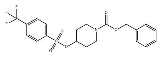 1-Piperidinecarboxylic acid, 4-[[[4-(trifluoromethyl)phenyl]sulfonyl]oxy]-, phenylmethyl ester Struktur