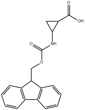 Cyclopropanecarboxylic acid, 2-[[(9H-fluoren-9-ylmethoxy)carbonyl]amino]- Struktur