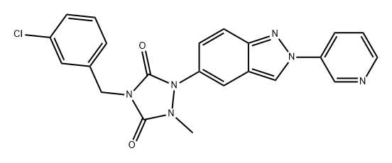 1,2,4-Triazolidine-3,5-dione, 4-[(3-chlorophenyl)methyl]-1-methyl-2-[2-(3-pyridinyl)-2H-indazol-5-yl]-|