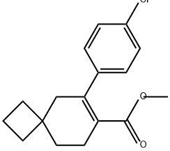 Spiro[3.5]non-6-ene-7-carboxylic acid, 6-(4-chlorophenyl)-, methyl ester Struktur