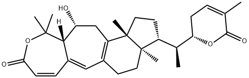 Indeno[5',4':4,5]cyclohept[1,2-c]oxepin-9(1H)-one, 3-[(1S)-1-[(2S)-3,6-dihydro-5-methyl-6-oxo-2H-pyran-2-yl]ethyl]-2,3,3a,4,5,11,11a,12,13,13b-decahydro-12-hydroxy-3a,11,11,13b-tetramethyl-, (3R,3aR,11aS,12R,13bR)- Struktur