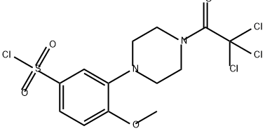 Benzenesulfonyl chloride, 4-methoxy-3-[4-(2,2,2-trichloroacetyl)-1-piperazinyl]- Struktur
