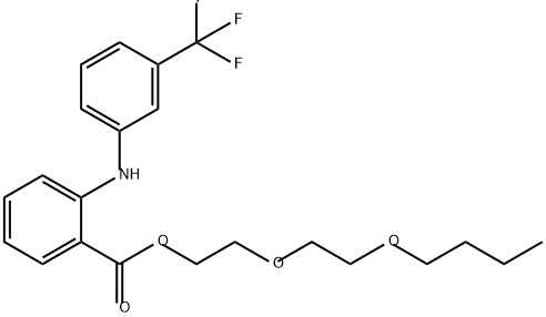 Benzoic acid, 2-[[3-(trifluoromethyl)phenyl]amino]-, 2-(2-butoxyethoxy)ethyl ester Struktur