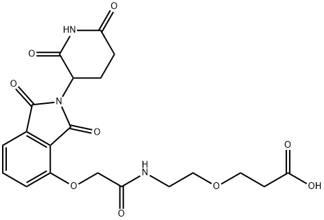 Propanoic acid, 3-[2-[[2-[[2-(2,6-dioxo-3-piperidinyl)-2,3-dihydro-1,3-dioxo-1H-isoindol-4-yl]oxy]acetyl]amino]ethoxy]- Struktur