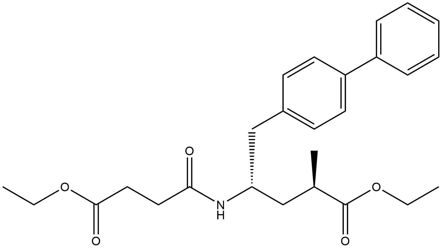 (2R,4S)-Ethyl 5-([1,1''-biphenyl]-4-yl)-4-(4-ethoxy-4-oxobutanamido)-2-methylpentanoate Struktur