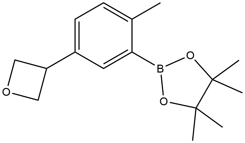 4,4,5,5-Tetramethyl-2-[2-methyl-5-(3-oxetanyl)phenyl]-1,3,2-dioxaborolane Struktur