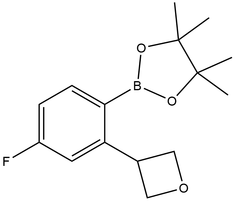 2-[4-Fluoro-2-(3-oxetanyl)phenyl]-4,4,5,5-tetramethyl-1,3,2-dioxaborolane Struktur
