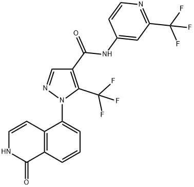 1H-Pyrazole-4-carboxamide, 1-(1,2-dihydro-1-oxo-5-isoquinolinyl)-5-(trifluoromethyl)-N-[2-(trifluoromethyl)-4-pyridinyl]-|1H-Pyrazole-4-carboxamide, 1-(1,2-dihydro-1-oxo-5-isoquinolinyl)-5-(trifluoromethyl)-N-[2-(trifluoromethyl)-4-pyridinyl]-