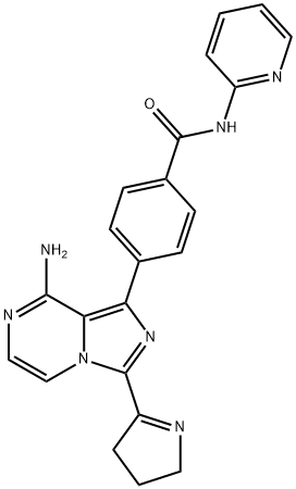 Benzamide, 4-[8-amino-3-(3,4-dihydro-2H-pyrrol-5-yl)imidazo[1,5-a]pyrazin-1-yl]-N-2-pyridinyl- Struktur