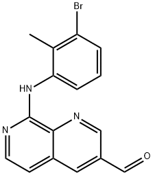 1,7-Naphthyridine-3-carboxaldehyde, 8-[(3-bromo-2-methylphenyl)amino]- Struktur