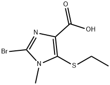 1H-Imidazole-4-carboxylic acid, 2-bromo-5-(ethylthio)-1-methyl- Struktur