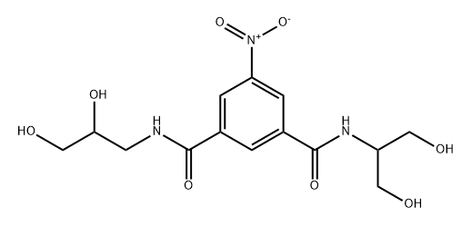 1,3-Benzenedicarboxamide, N1-(2,3-dihydroxypropyl)-N3-[2-hydroxy-1-(hydroxymethyl)ethyl]-5-nitro- Struktur