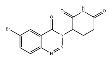 2,6-Piperidinedione, 3-(6-bromo-4-oxo-1,2,3-benzotriazin-3(4H)-yl)- Struktur