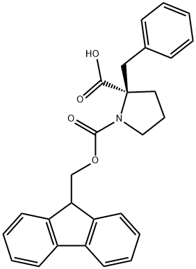 1,2-Pyrrolidinedicarboxylic acid, 2-(phenylmethyl)-, 1-(9H-fluoren-9-ylmethyl) ester, (2R)- Struktur