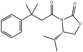2-Oxazolidinone, 4-(1-methylethyl)-3-(3-methyl-1-oxo-3-phenylbutyl)-, (4S)- Struktur