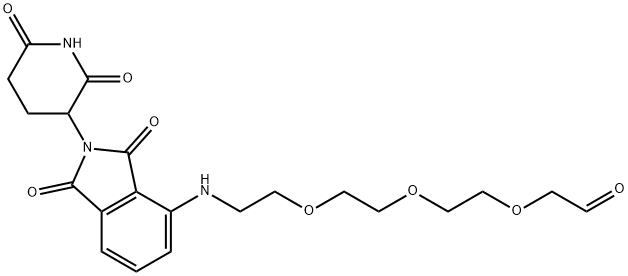 Acetaldehyde, 2-[2-[2-[2-[[2-(2,6-dioxo-3-piperidinyl)-2,3-dihydro-1,3-dioxo-1H-isoindol-4-yl]amino]ethoxy]ethoxy]ethoxy]- Struktur