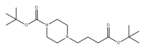 1-Piperazinebutanoic acid, 4-[(1,1-dimethylethoxy)carbonyl]-, 1,1-dimethylethyl ester Struktur