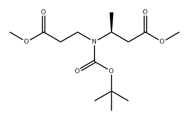 Butanoic acid, 3-[[(1,1-dimethylethoxy)carbonyl](3-methoxy-3-oxopropyl)amino]-, methyl ester, (3S)- Struktur