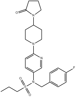 1-Propanesulfonamide, N-[(4-fluorophenyl)methyl]-N-[6-[4-(2-oxo-1-pyrrolidinyl)-1-piperidinyl]-3-pyridinyl]- Struktur