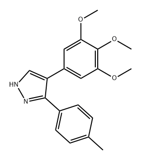 1H-Pyrazole, 3-(4-methylphenyl)-4-(3,4,5-trimethoxyphenyl)- Struktur
