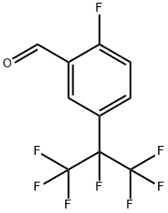 2-Fluoro-5-(1,1,1,2,3,3,3-heptafluoropropan-2-yl)benzaldehyde Structure
