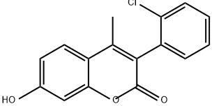 2H-1-Benzopyran-2-one, 3-(2-chlorophenyl)-7-hydroxy-4-methyl- Struktur