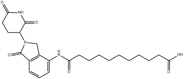 11-[[2-(2,6-dioxo-3-piperidinyl)-2,3-dihydro-1-oxo-1H-isoindol-4-yl]amino]-11-oxoUndecanoic acid, Struktur