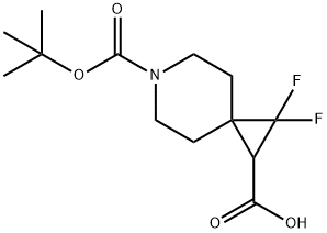 6-Azaspiro[2.5]octane-1,6-dicarboxylic acid, 2,2-difluoro-, 6-(1,1-dimethylethyl) ester Struktur
