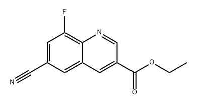 3-Quinolinecarboxylic acid, 6-cyano-8-fluoro-, ethyl ester Struktur