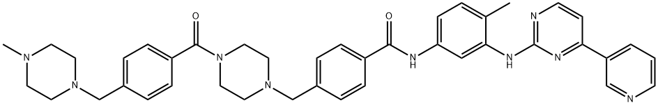 Benzamide, 4-[[4-[4-[(4-methyl-1-piperazinyl)methyl]benzoyl]-1-piperazinyl]methyl]-N-[4-methyl-3-[[4-(3-pyridinyl)-2-pyrimidinyl]amino]phenyl]- Structure