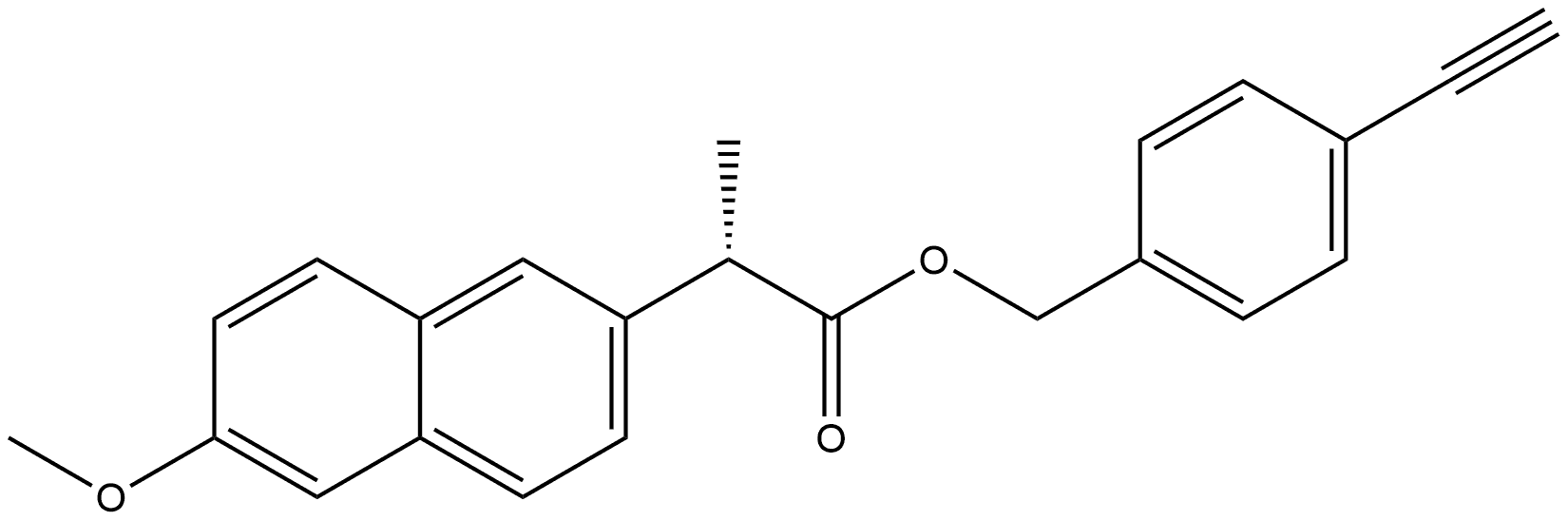 2-Naphthaleneacetic acid, 6-methoxy-α-methyl-, (4-ethynylphenyl)methyl ester, (αS)- Struktur