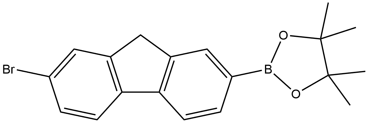 2-(7-Bromo-9H-fluoren-2-yl)-4,4,5,5-tetramethyl-1,3,2-dioxaborolane Struktur