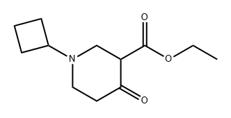 3-Piperidinecarboxylic acid, 1-cyclobutyl-4-oxo-, ethyl ester Struktur