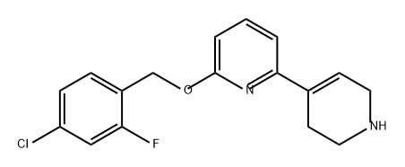 2,4'-Bipyridine, 6-[(4-chloro-2-fluorophenyl)methoxy]-1',2',3',6'-tetrahydro- Struktur