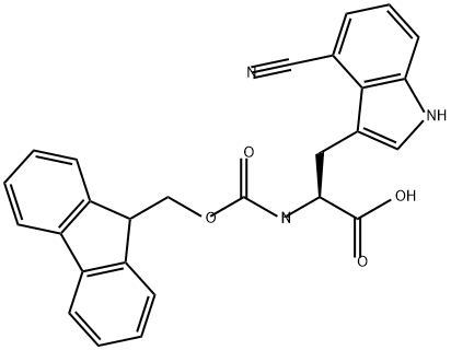 L-Tryptophan, 4-cyano-N-[(9H-fluoren-9-ylmethoxy)carbonyl]- Struktur