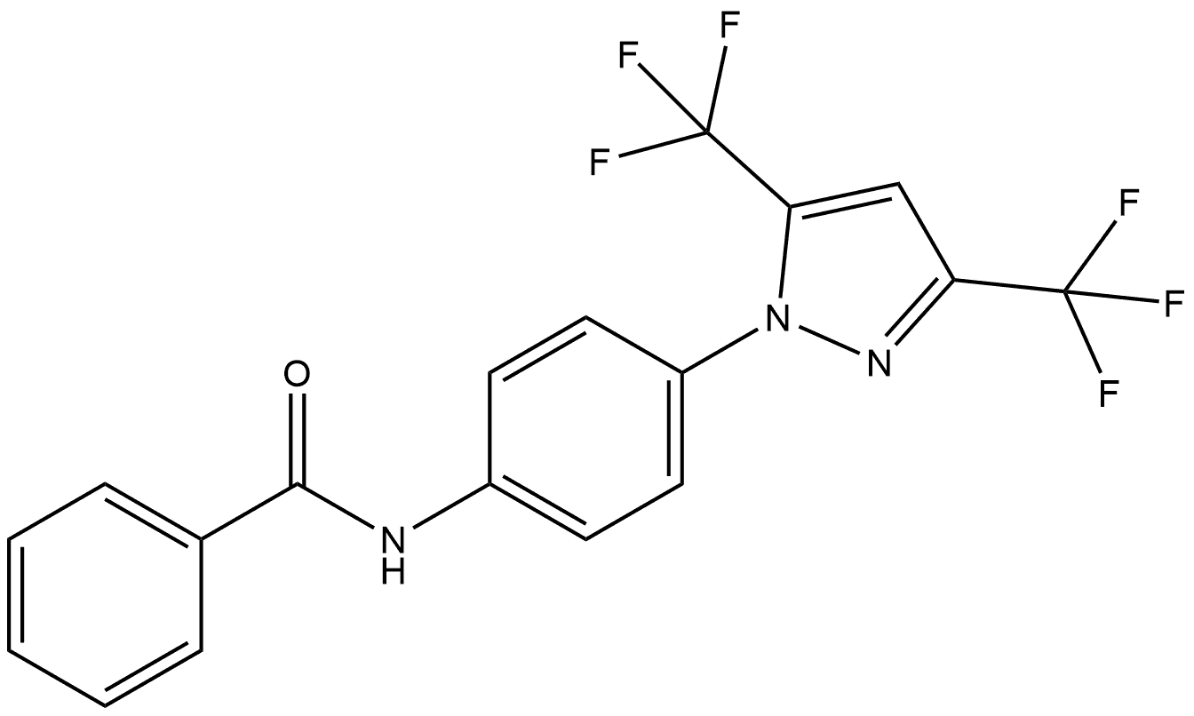 N-[4-[3,5-Bis(trifluoromethyl)-1H-pyrazol-1-yl]phenyl]benzamide Struktur