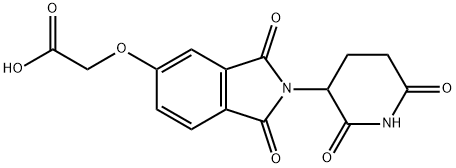 Acetic acid, 2-[[2-(2,6-dioxo-3-piperidinyl)-2,3-dihydro-1,3-dioxo-1H-isoindol-5-yl]oxy]- Struktur