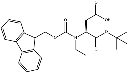 L-Aspartic acid, N-ethyl-N-[(9H-fluoren-9-ylmethoxy)carbonyl]-, 1-(1,1-dimethylethyl) ester Struktur