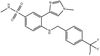 Benzenesulfonamide, N-methyl-3-(1-methyl-1H-imidazol-4-yl)-4-[[[4-(trifluoromethyl)phenyl]methyl]amino]- Struktur