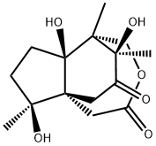 1,5a-Propano-5aH-cyclopent[d]oxepin-4,10(5H)-dione, hexahydro-6,8a,11-trihydroxy-1,6,11-trimethyl-, (1S,5aR,6S,8aR,11R)- Struktur