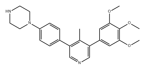 Piperazine, 1-[4-[4-methyl-5-(3,4,5-trimethoxyphenyl)-3-pyridinyl]phenyl]- Struktur