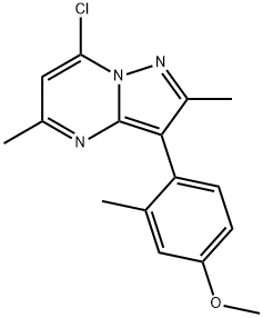 Pyrazolo[1,5-a]pyrimidine, 7-chloro-3-(4-methoxy-2-methylphenyl)-2,5-dimethyl- Struktur