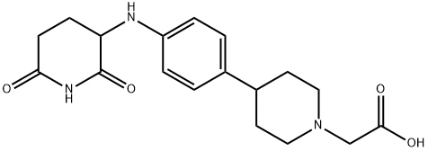 1-Piperidineacetic acid, 4-[4-[(2,6-dioxo-3-piperidinyl)amino]phenyl]- Struktur