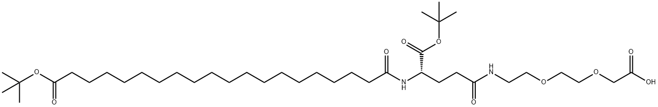 3,6-Dioxa-9,14-diazatetratriacontanedioic acid, 13-[(1,1-dimethylethoxy)carbonyl]-10,15-dioxo-, 34-(1,1-dimethylethyl) ester, (13S)- Struktur