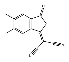 Propanedinitrile, 2-(2,3-dihydro-5,6-diiodo-3-oxo-1H-inden-1-ylidene)-|5,6-二碘-3-(二氰基亞甲基)靛酮
